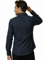 Camisa Ruedo Azul Grisaceo