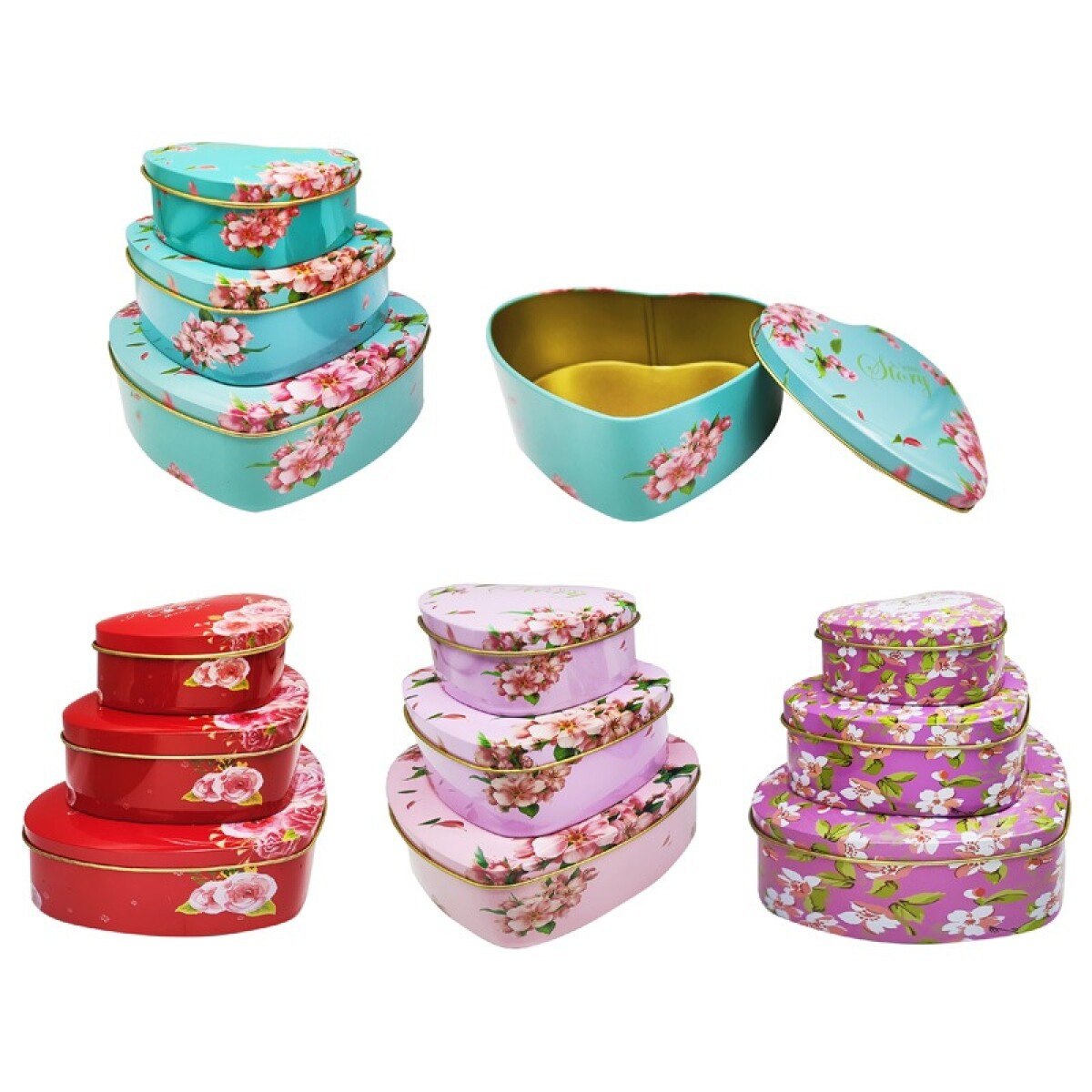 CORAZON DE METAL 3 UNIDADES DIFERENTES TAMAÑOS 