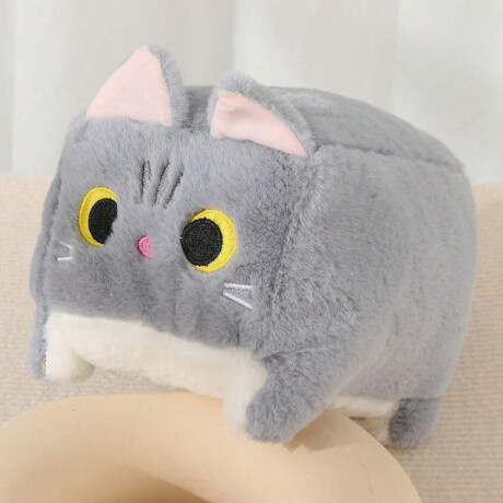 Peluche de gatito cuadrado grande Gris
