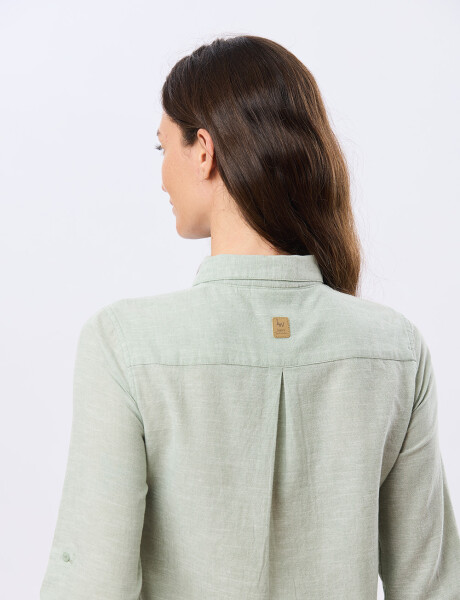 CAMISA LISA DE LINO Menta