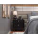 Mesa De Luz Cabecera Padua Nordica Cajones Dormitorio Negro