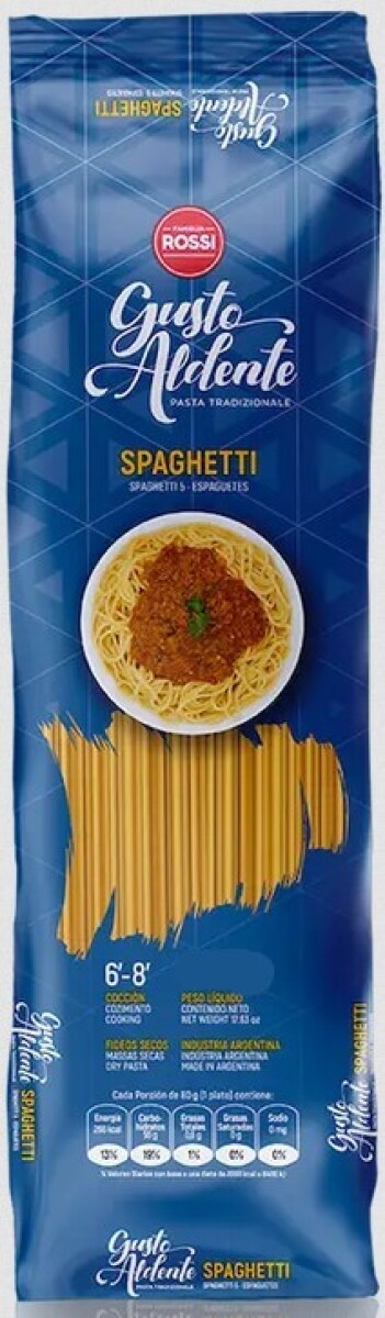 FIDEOS NATURAL GUSTO ALDENTE 400G SPAGHETTI 