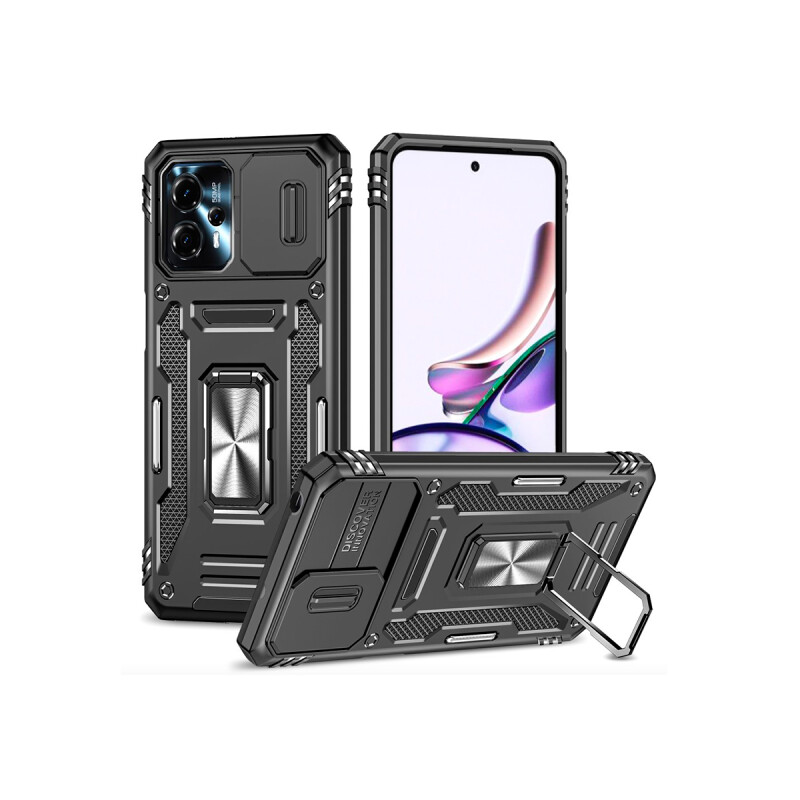 Protector para Motorola Moto G13 con soporte color negro Protector Para Motorola Moto G13 Con Soporte Color Negro
