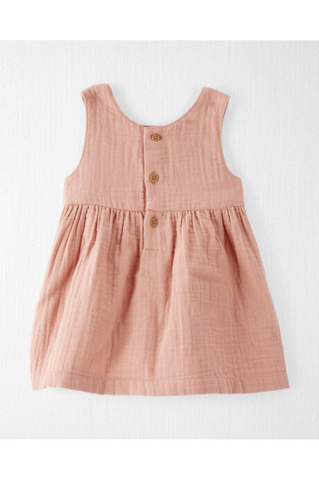 Vestido solera de gasa de algodón orgánico, rosado Sin color