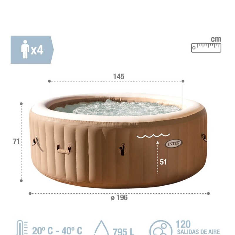 INTEX PURESPA SAHARA CAPACIDAD 4 PERSONAS Intex Purespa Sahara Capacidad 4 Personas