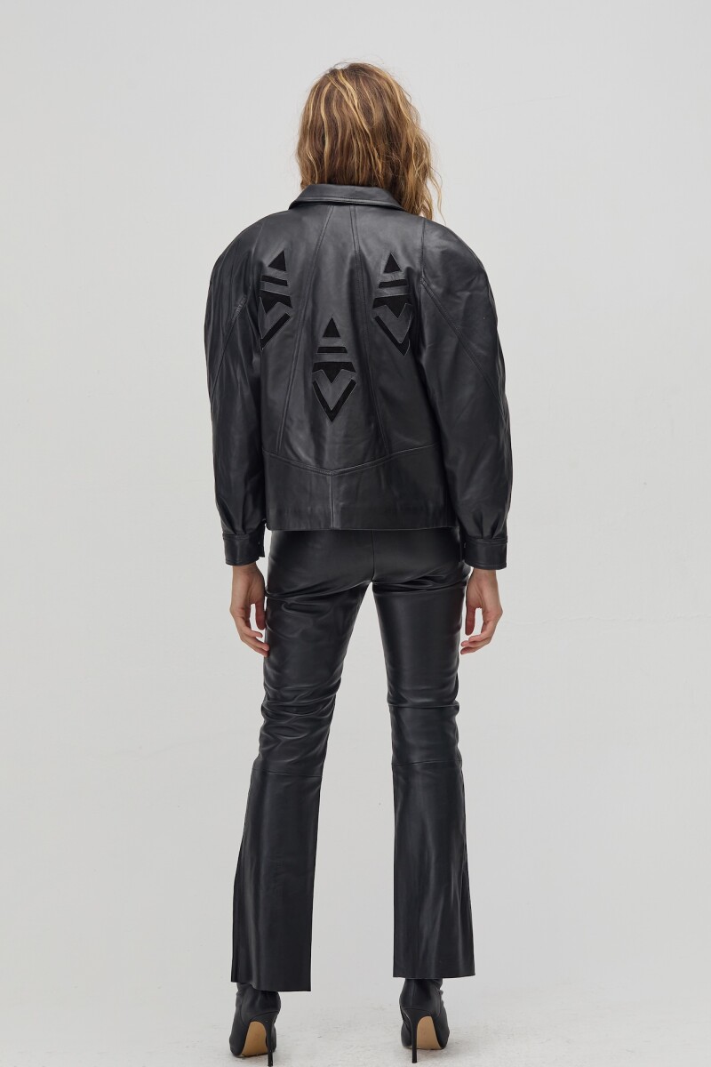 Chaqueta Inca en Cuero Negro
