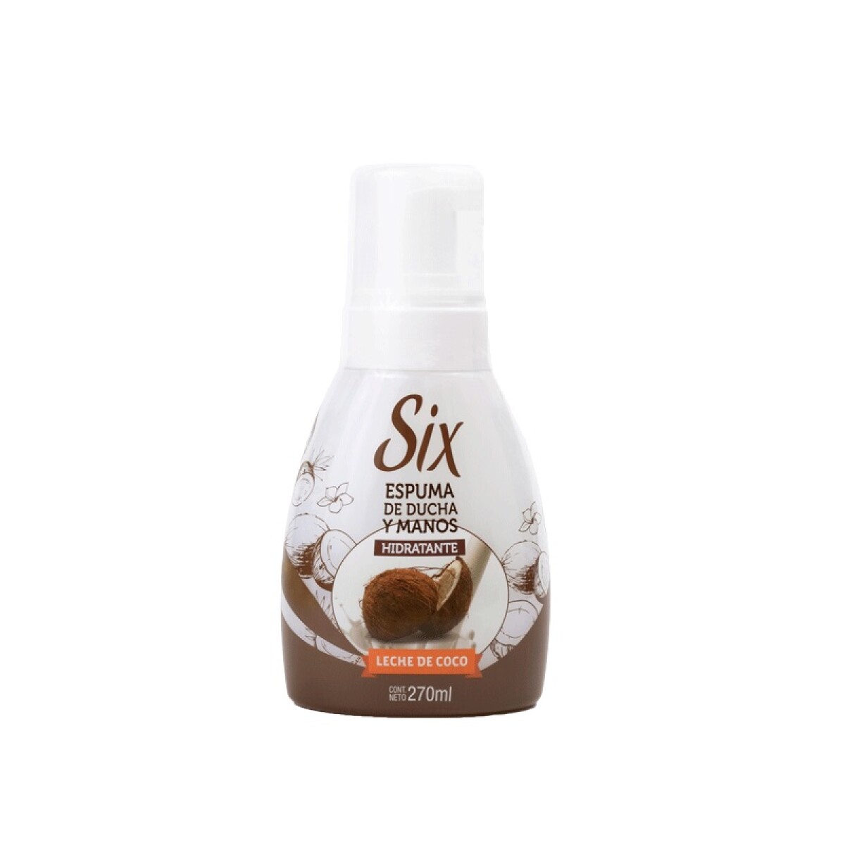 Espuma Six Ducha Y Manos Leche 270 ml 