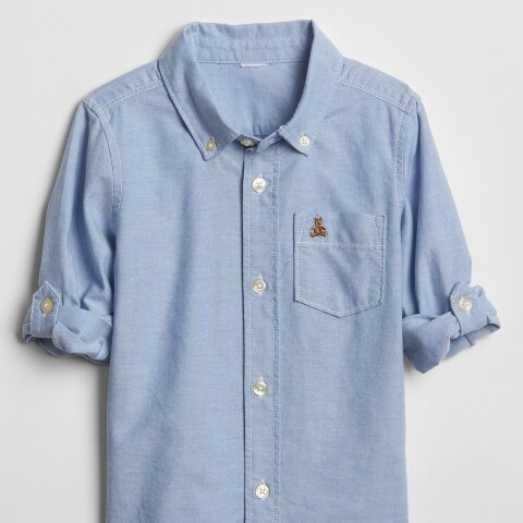 V-OXFORD WOVEN TOP BLUE OXFORD 6-12M WHITE000