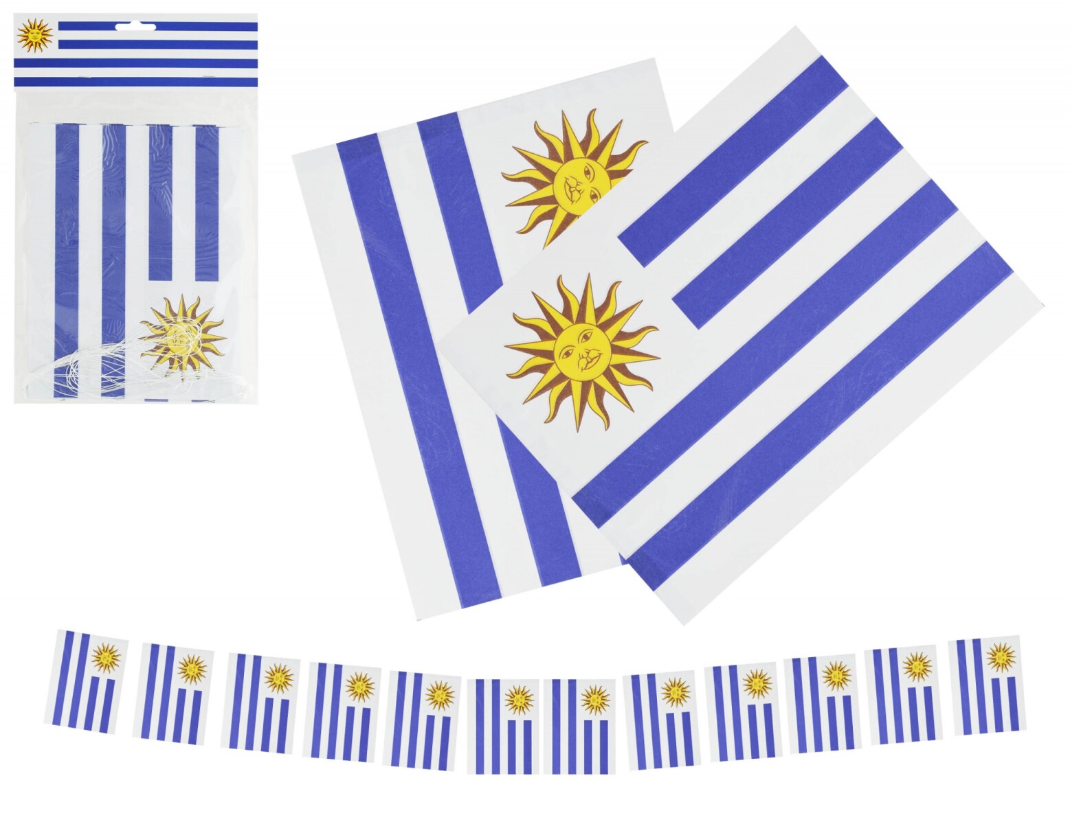 Guirnalda de papel, banderas de Uruguay. 