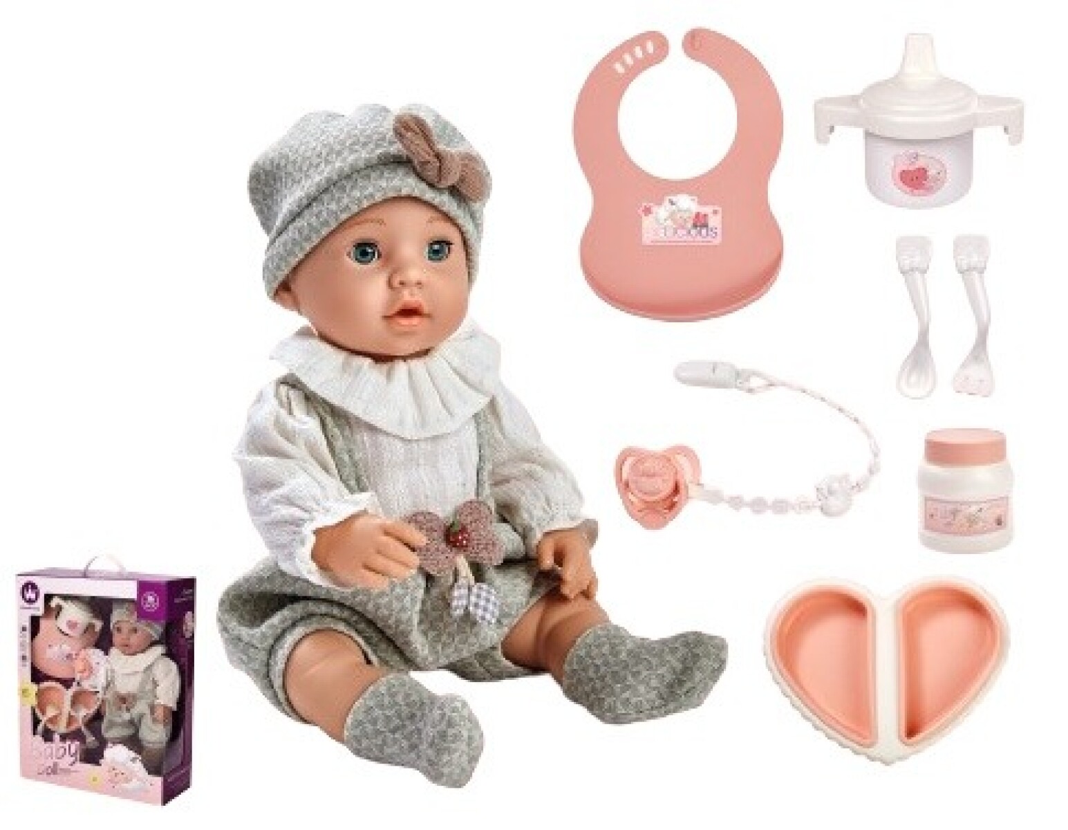 Bebote reborn 41 cm. con accesorios GREY 