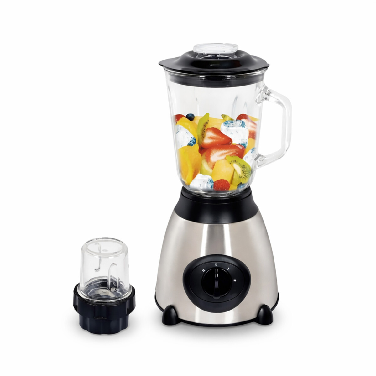 Licuadora Picadora 2 En 1 Vaso Vidrio 1,5L Ac. Inox 2500w - Negro 