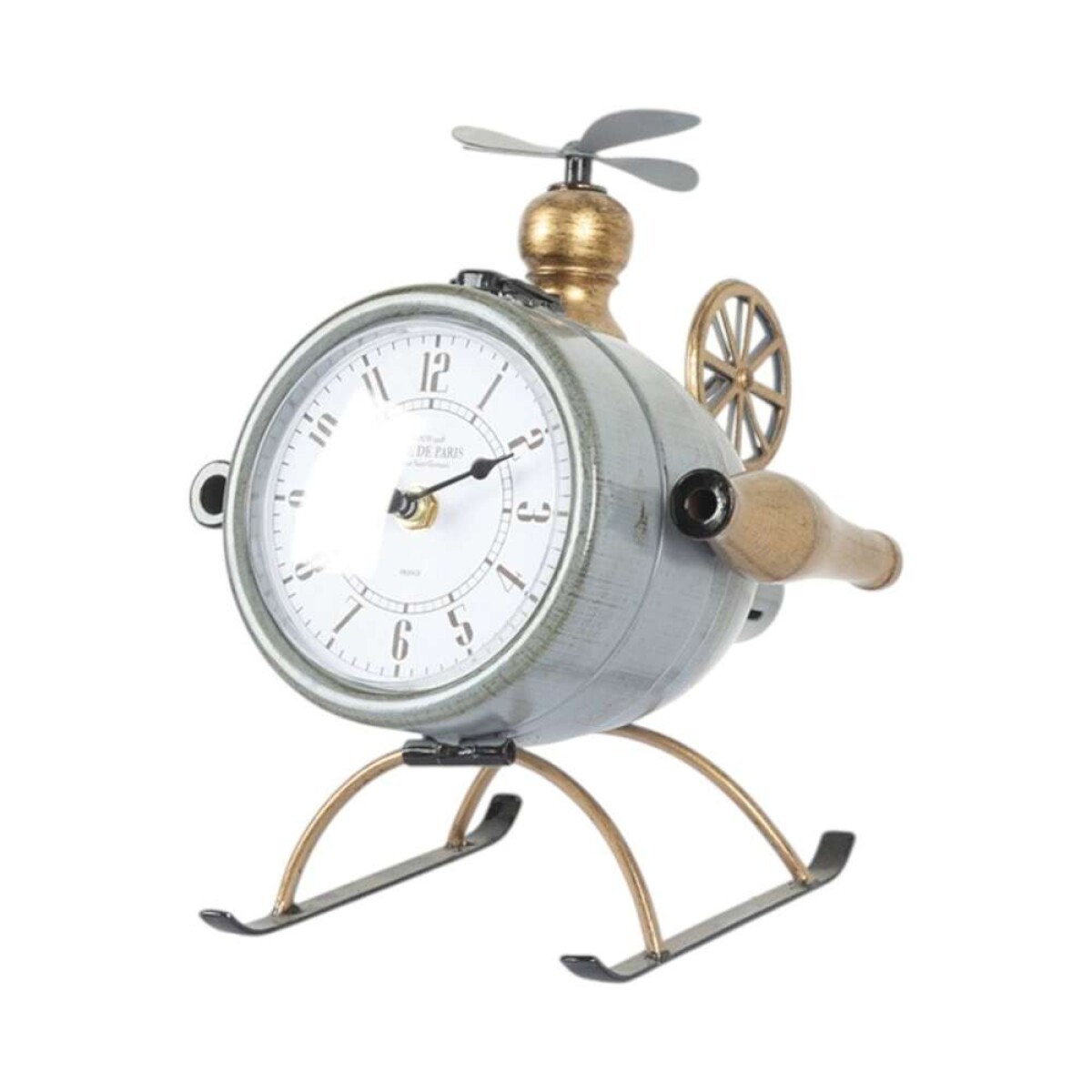 Reloj De Mesa Hierro 18X23X24Cm - Helicoptero 