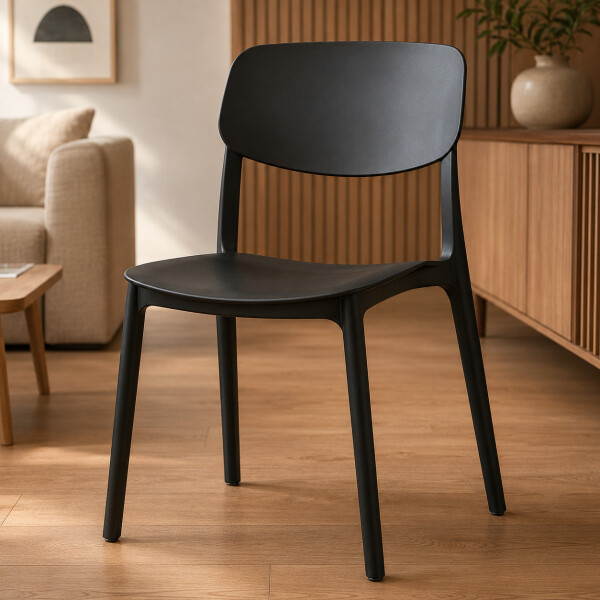 Silla Comedor X6 Combohome Venecia Polipropileno Premium Negro 1
