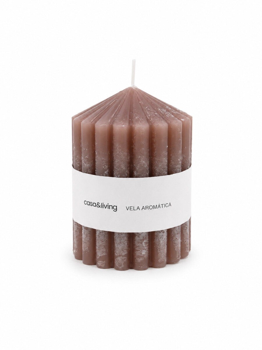 VELA CILINDRICA LISTRAS - MARRON 
