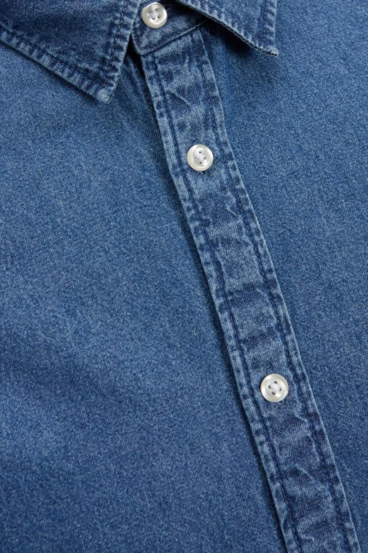 Camisa Plain Clásica Denim Medium Blue Denim