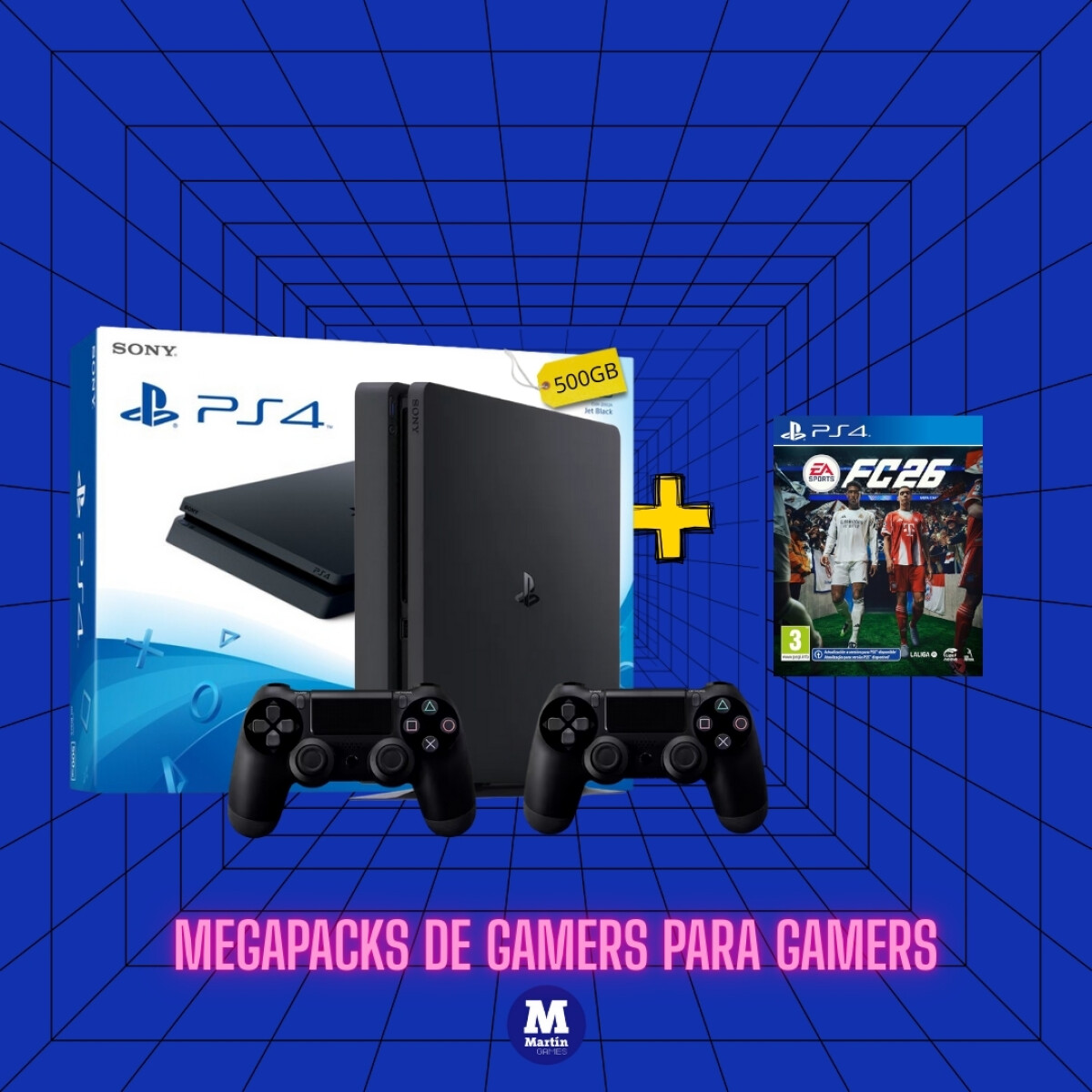 CONSOLA Playstation 4 PS4 500GB RECERTIFICADA + FC26 o juego a eleccion 