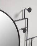 Espejo con colgadores Vianela de metal negro 70 x 51 cm