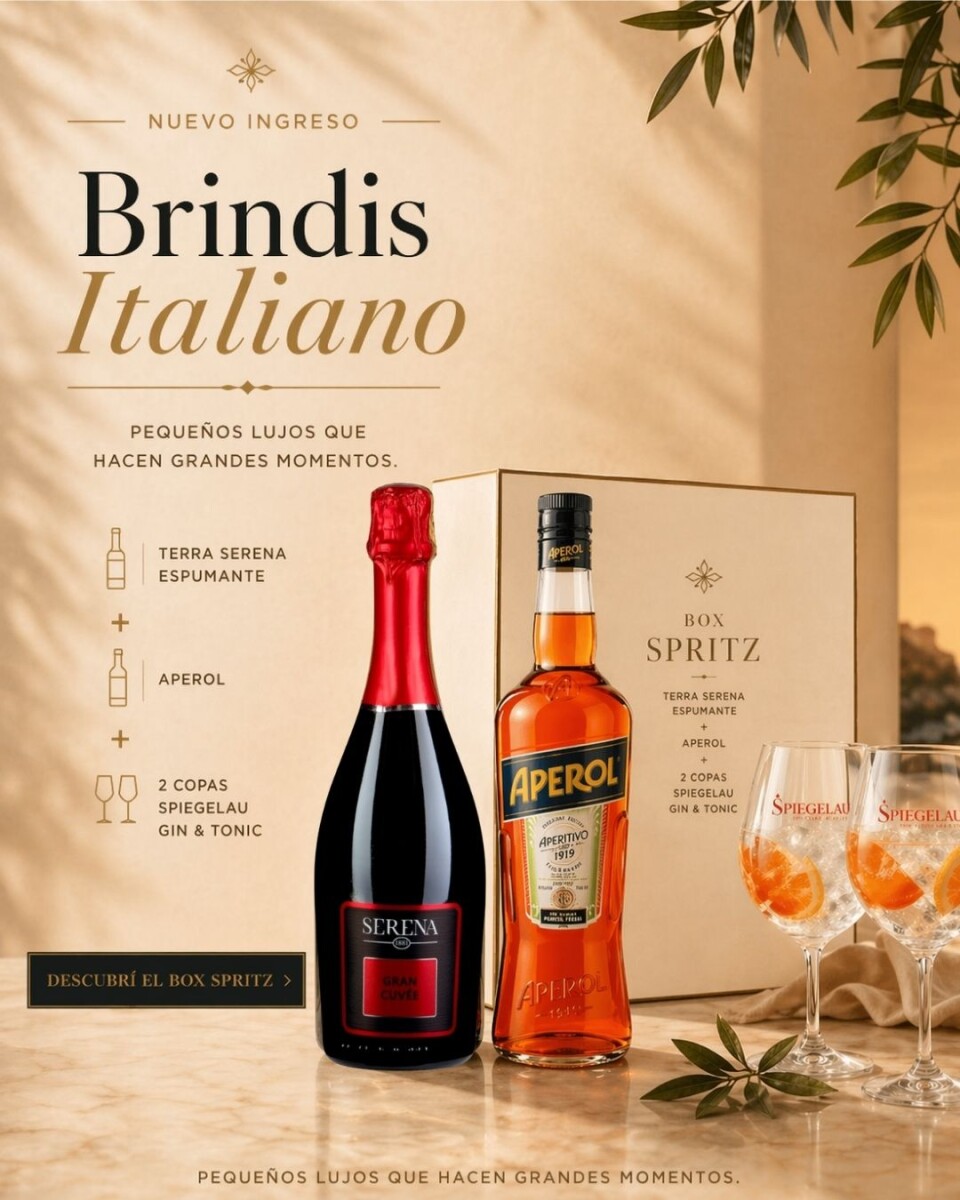 Box Terra Serena Gran Cuvee Brut +Aperol+2 Spiegelau Special Glass Copa Gin & Tonic 