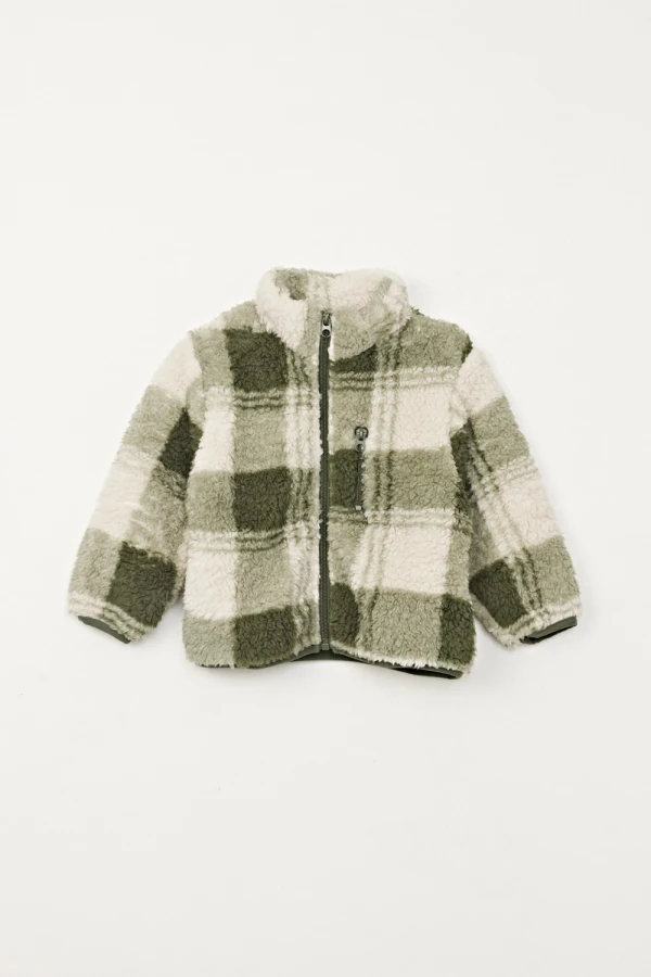 Campera sherpa estampada Beige