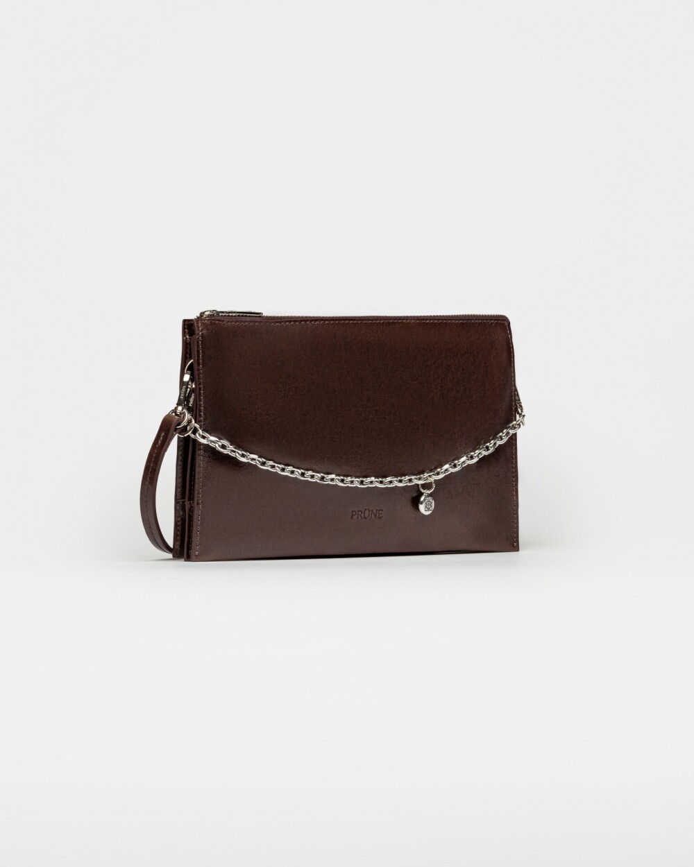 Bandolera Kaia en cuero arrugado Chocolate