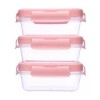 Set Tuppers X3 Herméticos BUBA rosa
