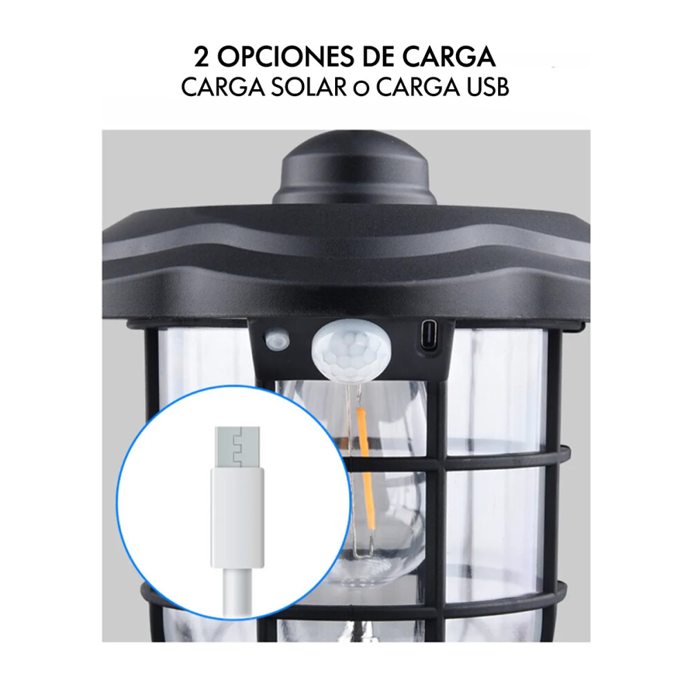 Antorcha estaca 68cm carga solar o USB Antorcha estaca 68cm carga solar o USB