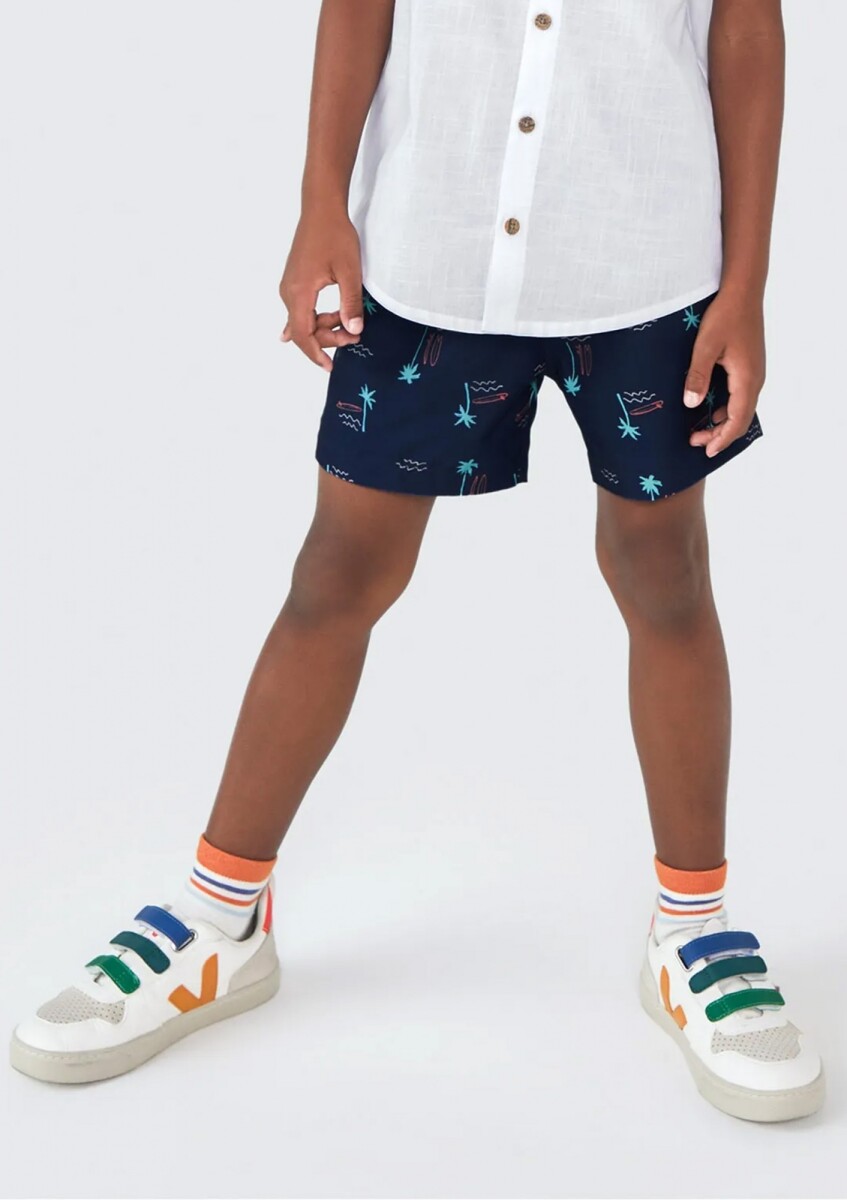 SHORT INFANTIL ESTAMPADO - AZUL 