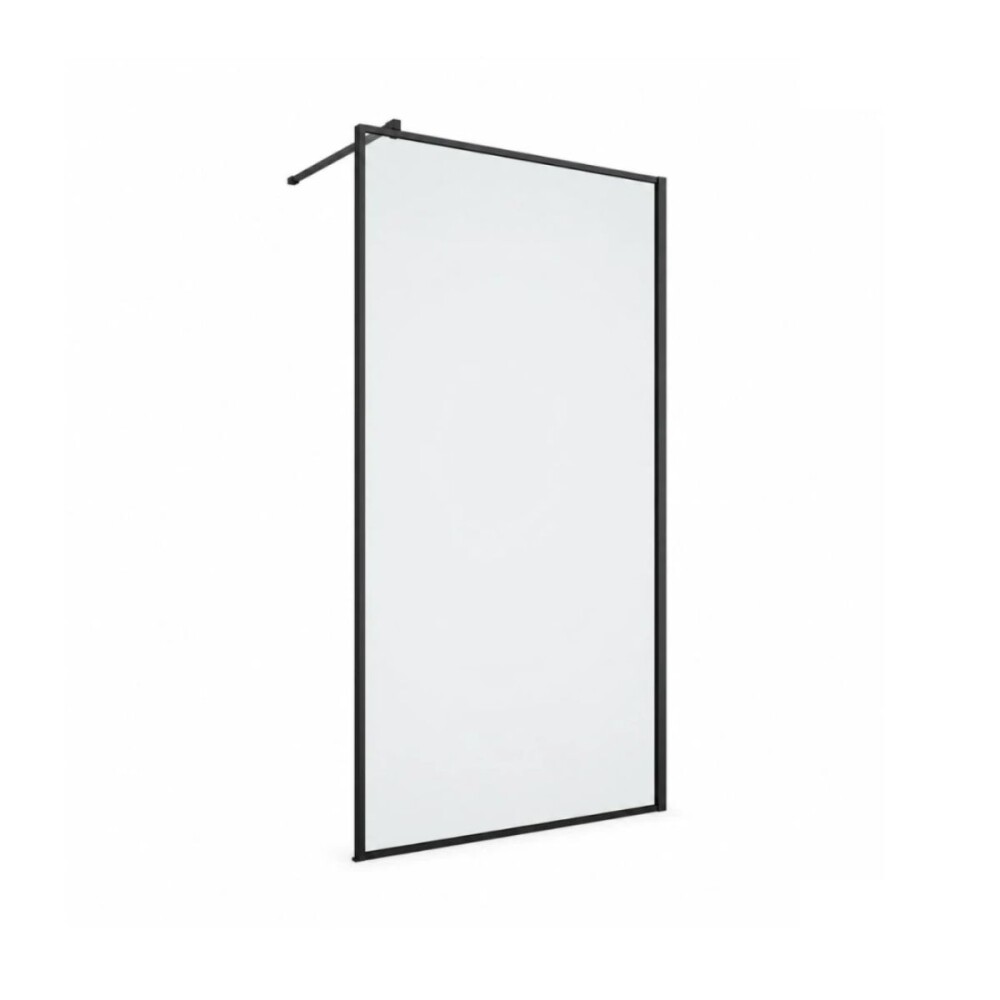 Mampara de vidrio fija negra 100x195 cm Mampara De Vidrio Fija Negra 100x195 Cm