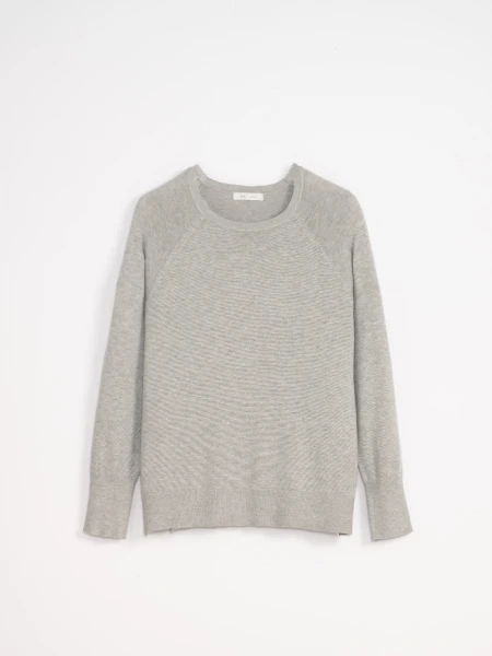 Buzo básico cuello redondo Gris