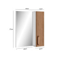 CONJUNTO DE BAÑO MODELO MALAGA COLOR BLANCO/CARVALHO / MUEBLE + BACHA + ESPEJO / 50 CM Conjunto De Baño Modelo Malaga Color Blanco/carvalho / Mueble + Bacha + Espejo / 50 Cm