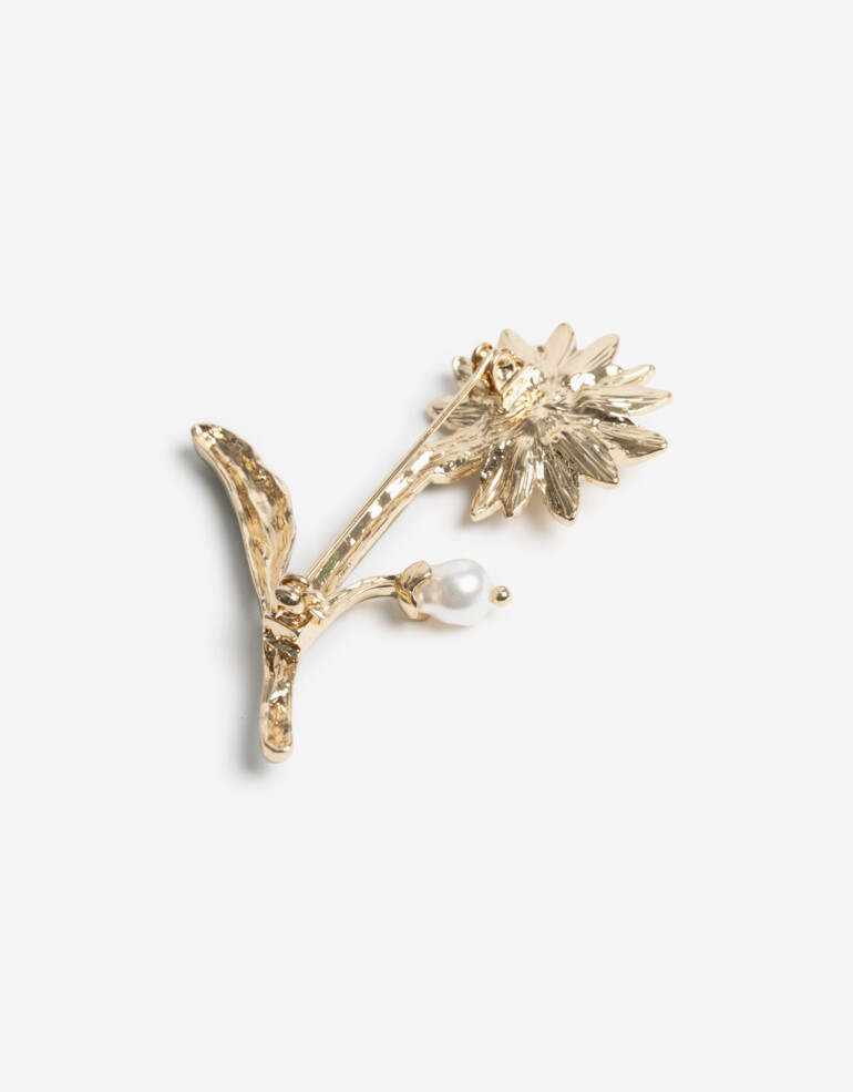 Prendedor Metal Prendedor Metálico Margarita - Dorado