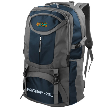 Mochila Camping Maya Bay 75 L + Riñonera Trekking Azul