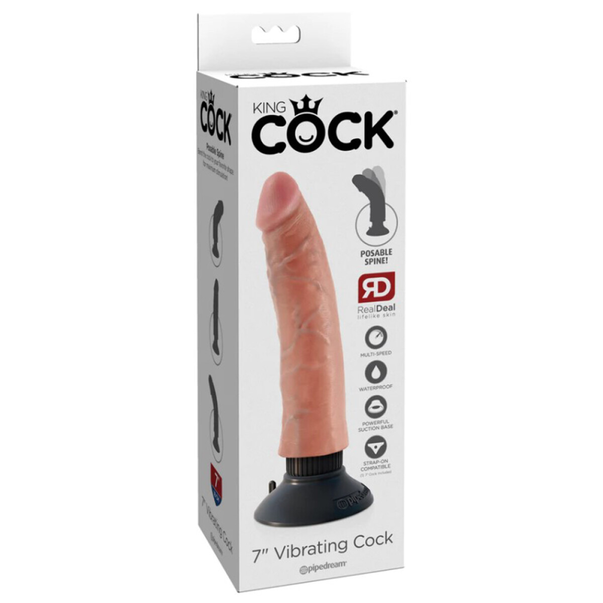 Dildo Vibrador con Ventosa King Cock 18cm 
