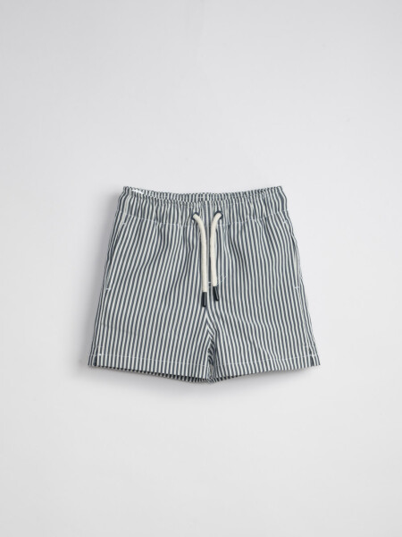 Short de baño rayado Azul Y Blanco