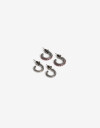 Aros Argollas Set Strass Set De Argollas Metal Y Strass - Negro