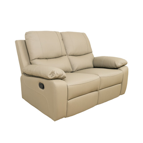 RECLINER MANUAL 2 CUERPOS CUERO MARRON LINA TAUPE