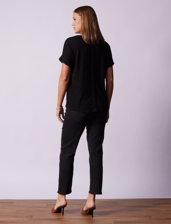 Remera Botones NEGRO