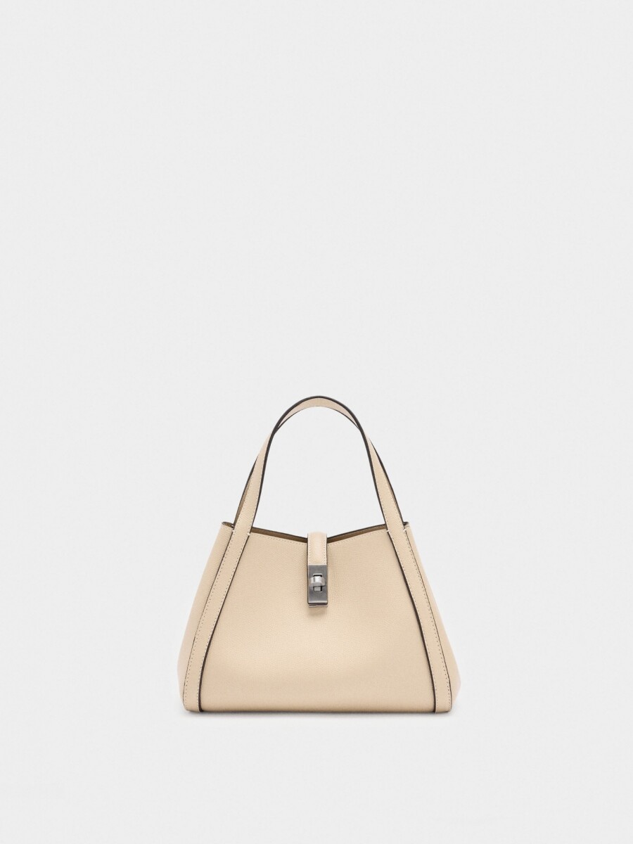 Bolso Tote Con Bolsa Interior crudo