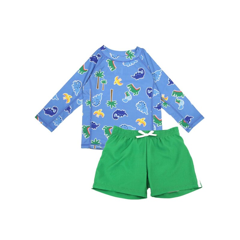 SETREMYSHO Traje De Baño Short + Remera Con Filtro Upf50+ Zoochini - Dino 6-12m