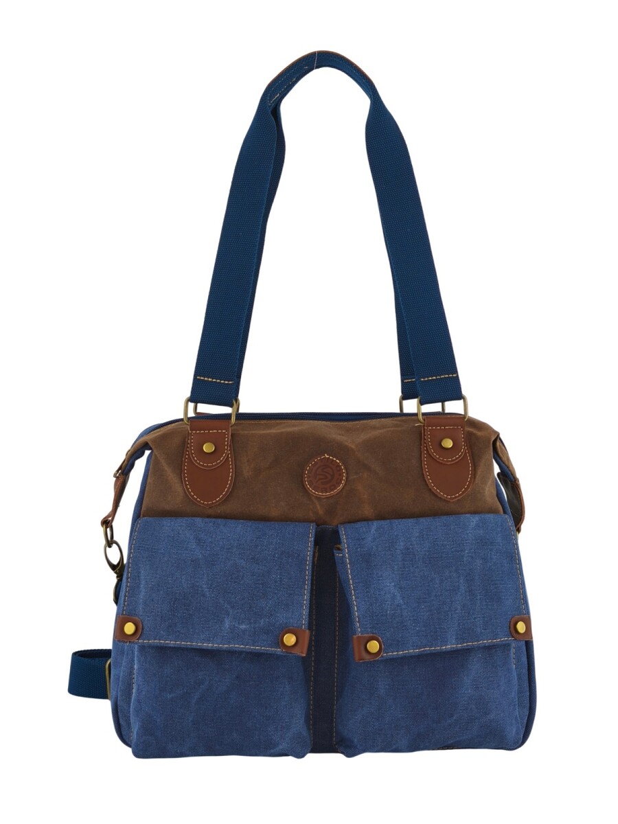 Morral de lona vintage - Azul 