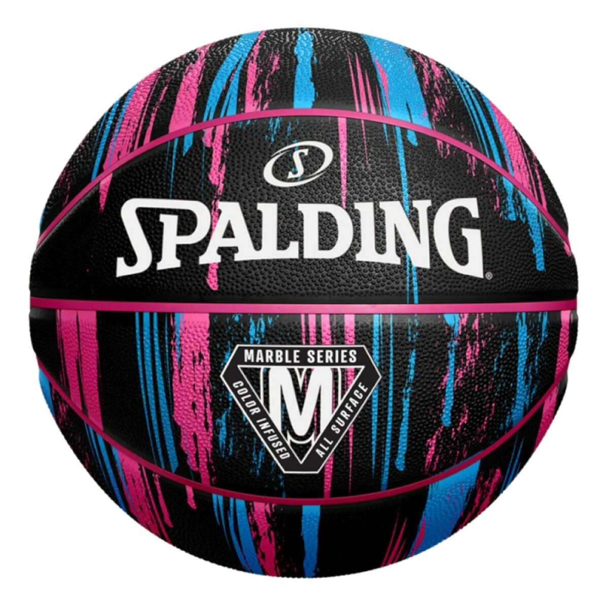 Pelota Basket Spalding Profesional - Marble Negra/Rosa Nº6 