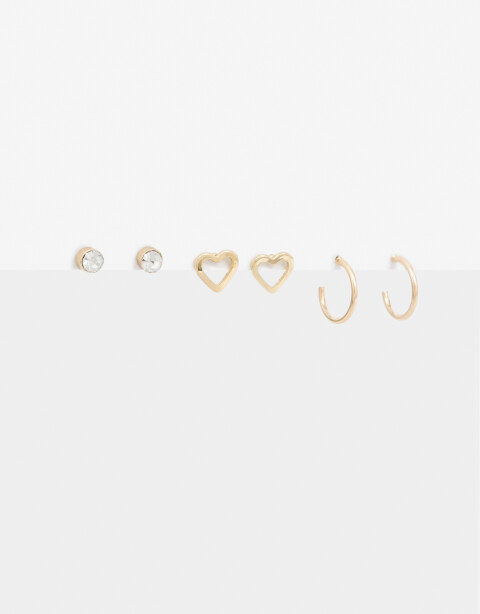 Aros Sets Strass Set De Aros Metal - Dorado