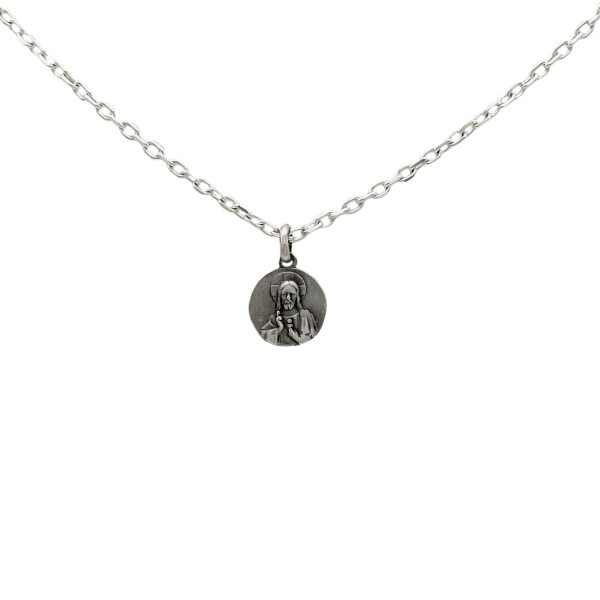 Dije Sagrado Corazón-Plata 925 quemada-Sin Piedra-CP3119 sinpiedra