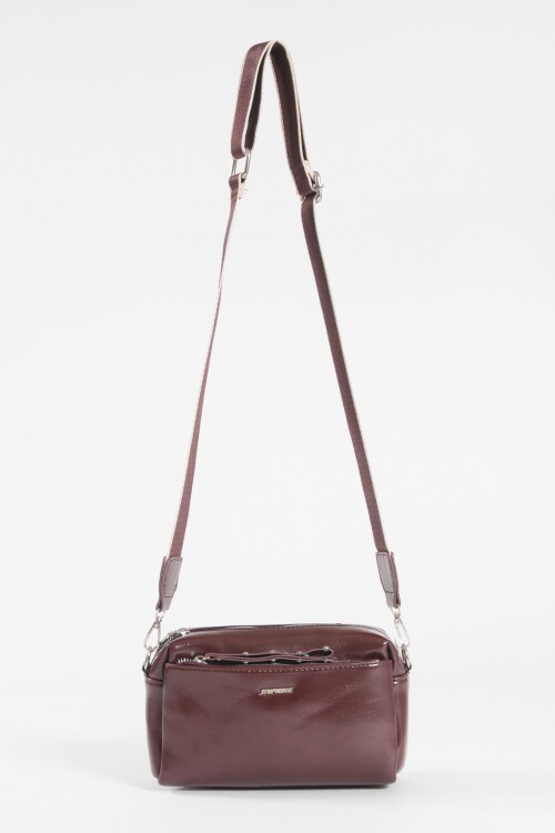 Bandolera basic con cierres chocolate