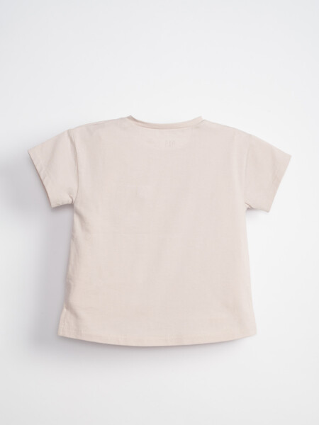 Remera manga corta con bolsillos broderie Cruda