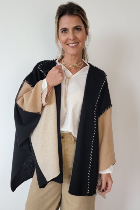 Ruana Bonn Lambswool Negro