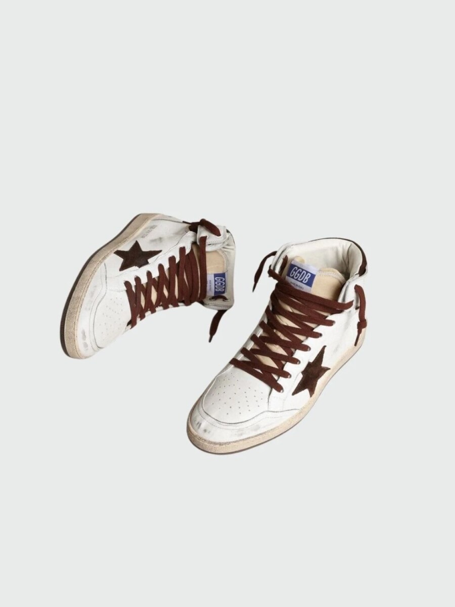 Golden Goose-Botines de cuero, Sky Star - Blanco 
