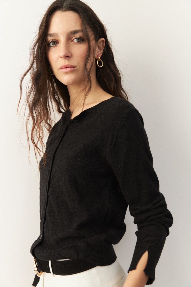 CARDIGAN FLORITA Negro