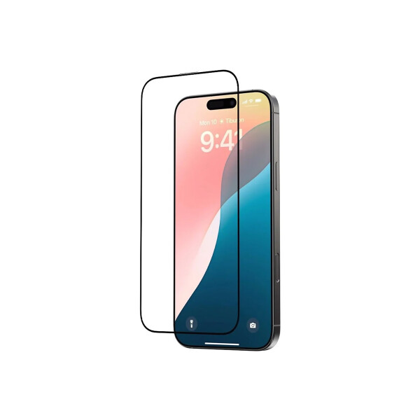 Vidrio templado 9D iPhone 16 Pro borde color negro Vidrio Templado 9d Iphone 16 Pro Borde Color Negro