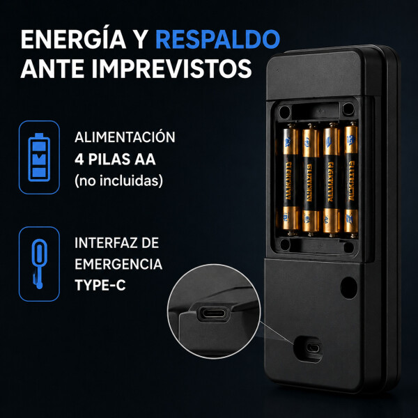 Cerradura Inteligente Digital Huella Contraseña Tarjeta Wifi Color Negro